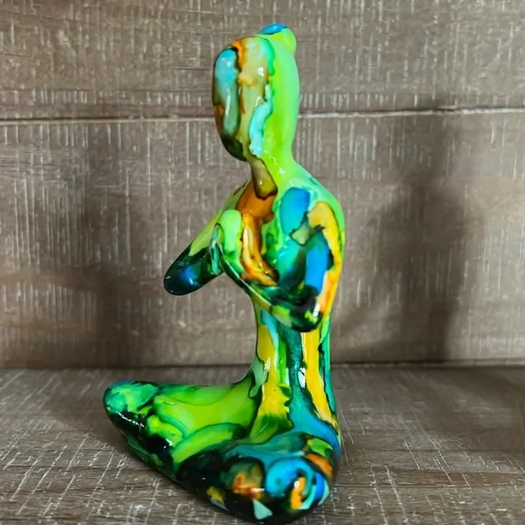 HANDCRAFTED Ceramic Painted Yoga Pose Figurines (Set of 2) - Picture 9 of 14